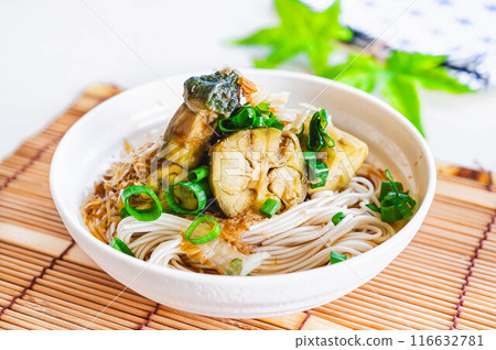 Grilled eggplant-style bukkake somen noodles Grilled eggplant-style bukkake somen noodles 116632781