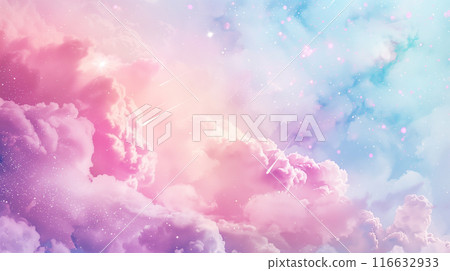 Fantasy landscape with starry sky and clouds 116632933