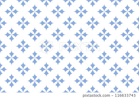 Seamless Geometric Light Blue and White Pattern. 116633743