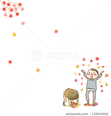 孩子們玩秋葉 116634492