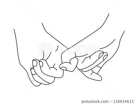 Cute pinky promise hand line, holding hands pinky promise concept line art Cute pinky promise hand line, holding hands pinky promise concept line art 116634615
