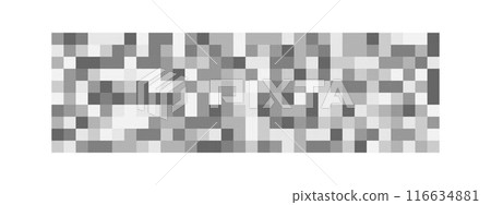 Censor blur texture isolated on white background. Grey pixel mosaic print. Checkered pattern to hide text, image or another forbidden, privacy or adult only content. Vector graphic illustration 116634881