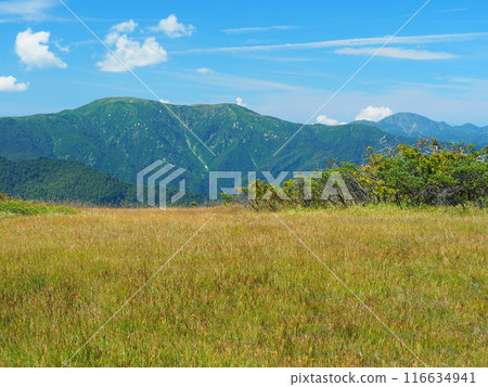 Mt. Hiragatake seen from Kumazawa Tashiro on Mt. Hiuchigatake in Oze Mt. Hiragatake seen from Kumazawa Tashiro on Mt. Hiuchigatake in Oze 116634941