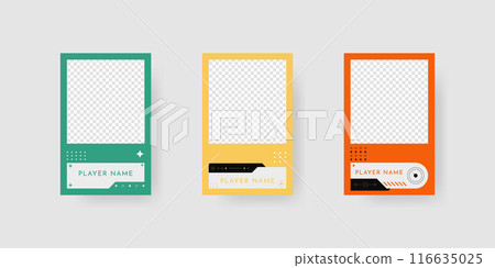 Collection of player frames template. Game card frame template design. Collection of player frames template. Game card frame template design. 116635025