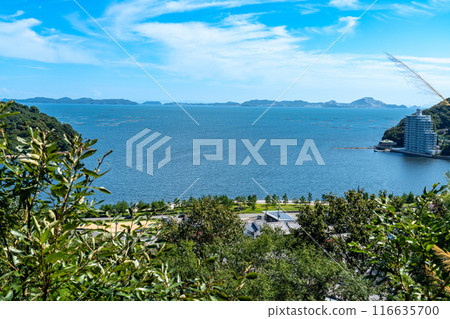 Early autumn in Sakae, Ieshima Islands seen from the observation plaza, Ako City, Hyogo Prefecture Early autumn in Sakae, Ieshima Islands seen from the observation plaza, Ako City, Hyogo Prefecture 116635700