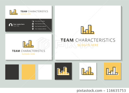 Minimalist logo concept showing team characteristics using a bar chart Minimalist logo concept showing team characteristics using a bar chart 116635753