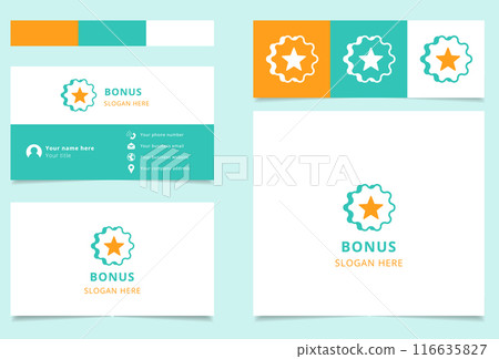 Business card design featuring a star logo and using vibrant colors 116635827