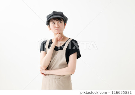 一個擔心穿圍裙的女人 一個擔心穿圍裙的女人 116635881