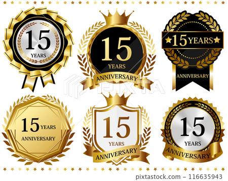 A luxurious 15th anniversary emblem set 116635943