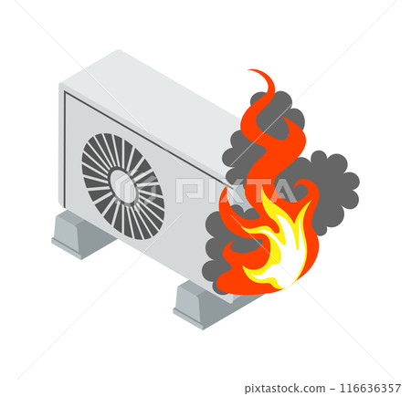 空調室外機著火,朝左 空調室外機著火,朝左 116636357