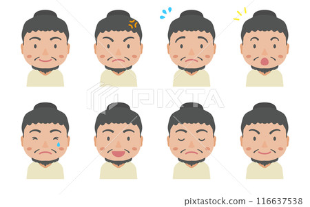 Yayoi period men with various expressions Yayoi period men with various expressions 116637538