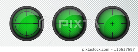 Realistic sniper sight thermal imager. Sniper scope with measurement thermal imager marks template. Sniper scope crosshairs view. Realistic vector optical sight. Realistic sniper sight thermal imager. Sniper scope with measurement thermal imager marks template. Sniper scope crosshairs view. Realistic vector optical sight. 116637697