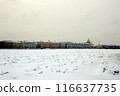 Palace Embankment and frozen Neva River, St. Petersburg. 116637735