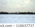 Palace Embankment and frozen Neva River, St. Petersburg. 116637737