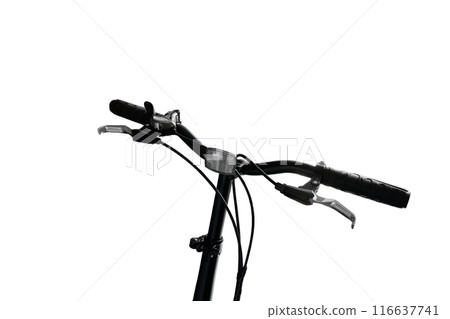 Black bicycle handlebar. 116637741