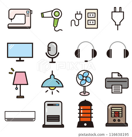 home appliances icon set 116638195