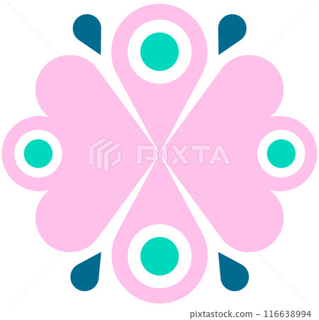 cute nordic folk art abstract flowers ornament cute nordic folk art abstract flowers ornament 116638994