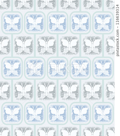 Silhouette butterfly seamless pattern. Grunge background. Vector 116639314