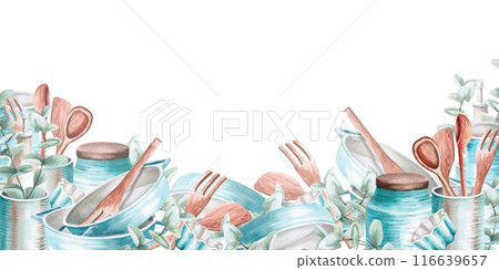 Frame made of dishes in watercolor illustration. Hand drawn watercolor drawing for menus, cookbooks, gastronomic magazines, master classes, web sites. Composition isolated from background Frame made of dishes in watercolor illustration. Hand drawn watercolor drawing for menus, cookbooks, gastronomic magazines, master classes, web sites. Composition isolated from background 116639657