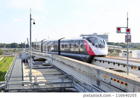 The pink monorail Mass Transit System serving in the Metropolitan Region. The pink monorail Mass Transit System serving in the Metropolitan Region. 116640205
