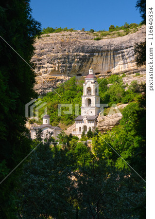 The white church in the mountains 116640334