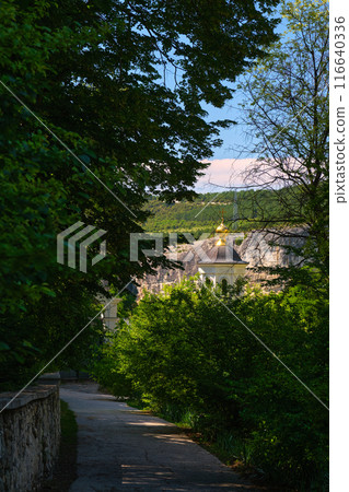 The white church in the mountains 116640336