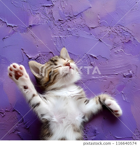 Kitten on violet backgrounds Kitten on violet backgrounds 116640574