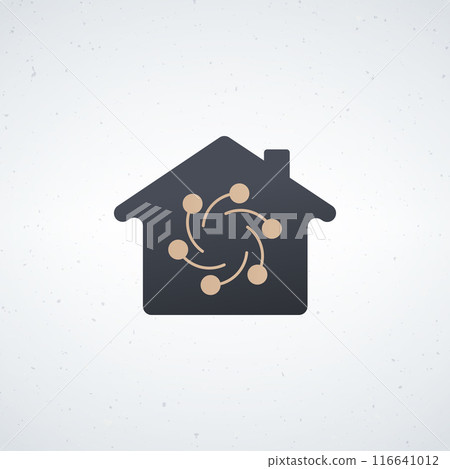 Household icon, gathering in home, small group. Stock vector illustration isolated on white background. Household icon, gathering in home, small group. Stock vector illustration isolated on white background. 116641012
