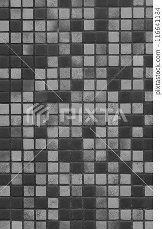 Mosaic Square Ceramic Tiles Black Grey Dark Abstract Bath Pattern Toilet Texture Background 116641184