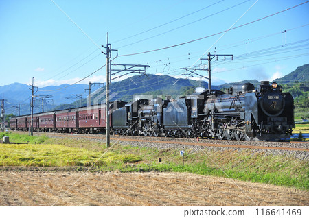 Joetsu Line Gokan-Numata JR East D51-498 + C58-363 + old passenger 6B SL double-unit Retro Minakami 116641469