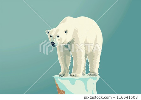 Climate Change Crisis: Distressed Polar Bear on Melting Ice Cream Cone Climate Change Crisis: Distressed Polar Bear on Melting Ice Cream Cone 116641508