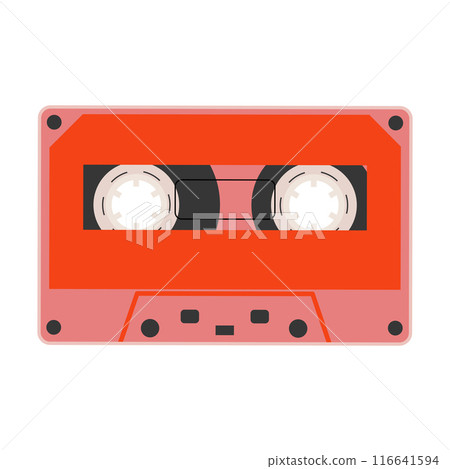 Retro audio tape from 1990s isolated on white background. Music tape. Retro audio tape from 1990s isolated on white background. Music tape. 116641594