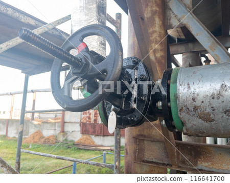 Old black pipeline valve Old black pipeline valve 116641700