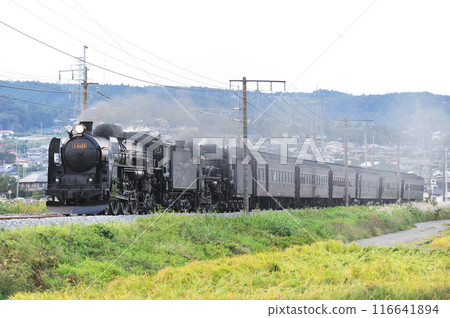 Joetsu Line Shibukawa-Yagihara JR East C61-20 + C58-363 + old passenger 6B SL double-unit Retro Minakami 116641894