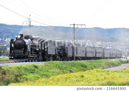 Joetsu Line Shibukawa-Yagihara JR East C61-20 + C58-363 + old passenger 6B SL double-unit Retro Minakami 116641900