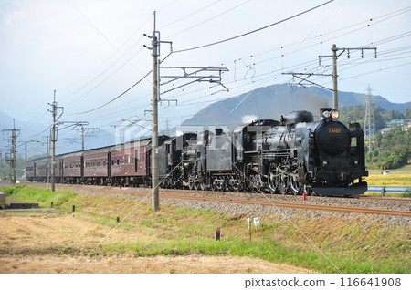 Joetsu Line Gokan-Numata JR East C61-20 + C58-363 + old passenger 6B SL double-unit Retro Minakami 116641908