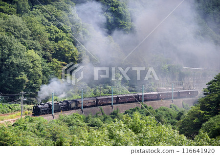 Joetsu Line Kamimaki-Minakami JR East C61-20 + C58-363 + old passenger 6B SL double-unit Retro Minakami 116641920