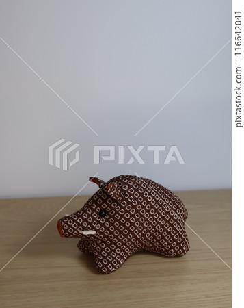 Wild boar made from kimono fabric Wild boar made from kimono fabric 116642041
