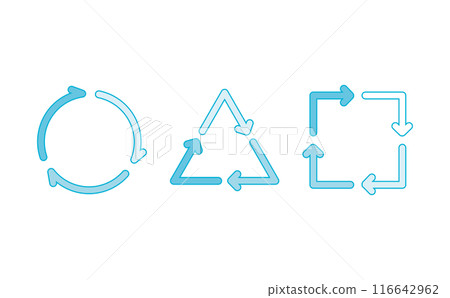 Line icon of circle, triangle and square cycle Line icon of circle, triangle and square cycle 116642962