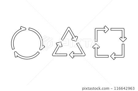 Line icon of circle, triangle and square cycle Line icon of circle, triangle and square cycle 116642963