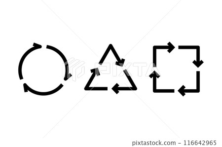 Line icon of circle, triangle and square cycle Line icon of circle, triangle and square cycle 116642965