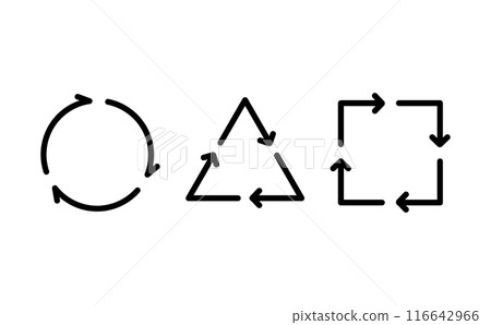 Line icon of circle, triangle and square cycle Line icon of circle, triangle and square cycle 116642966