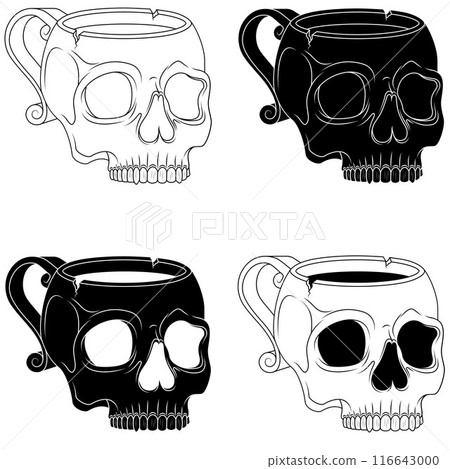Porcelain tea cup in the shape of a human skull Porcelain tea cup in the shape of a human skull 116643000