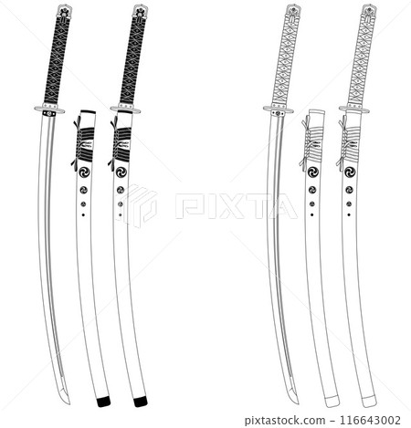 Samuray katanas of ancient Japan 116643002