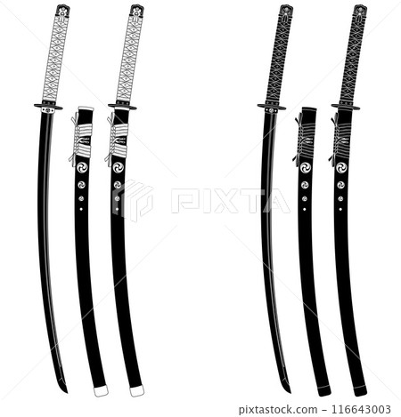 Samuray katanas of ancient Japan 116643003