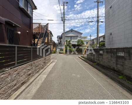 Scenery of a city where houses are densely packed Scenery of a city where houses are densely packed 116643103