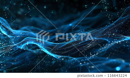 具有電子全球情報的深藍色技術背景 116643224