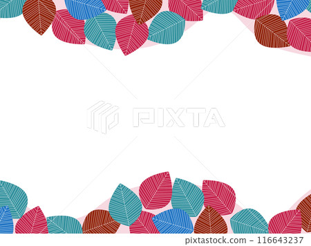Scandinavian style colorful fallen leaves autumn frame Scandinavian style colorful fallen leaves autumn frame 116643237