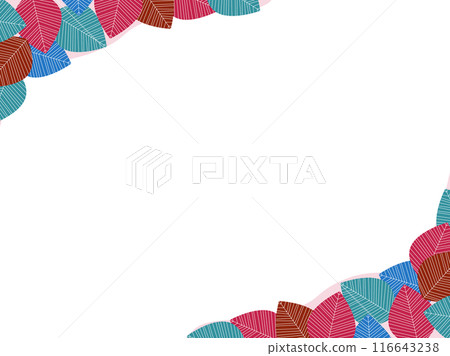 Scandinavian style colorful fallen leaves autumn frame Scandinavian style colorful fallen leaves autumn frame 116643238