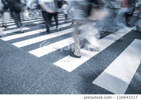 People crossing the street a-5 cool colors People crossing the street a-5 cool colors 116643317